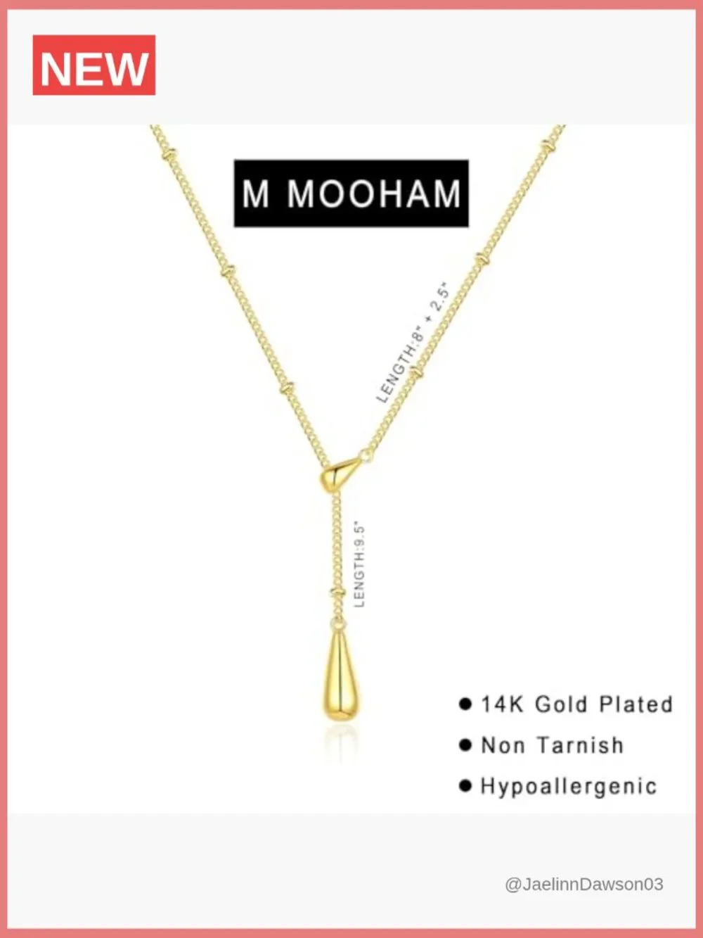 Dainty 14K Gold Plated Beaded Chain Pendant Necklace Set